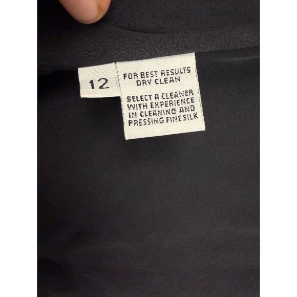 Calvin Klein Collection Vtg Collarless Blazer Womens Black 100% silk Made in USA - Picture 7 of 7